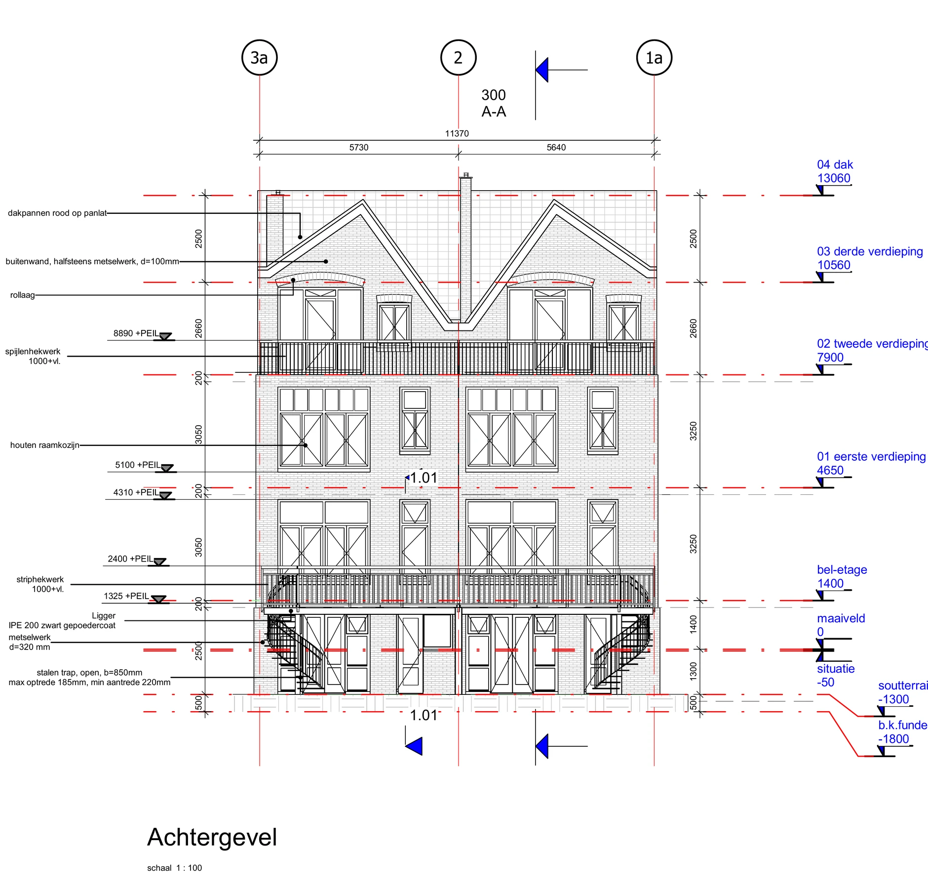 De achterzijde uitgewerkt aan de Claes de Vrieselaan