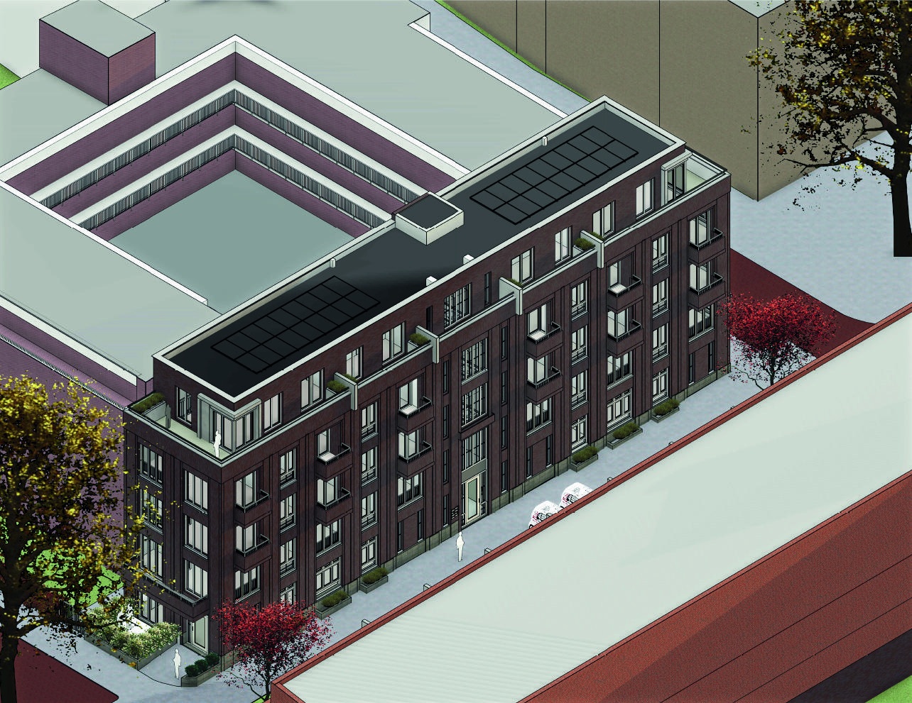 Een aanvullend aanzicht van het woongebouw