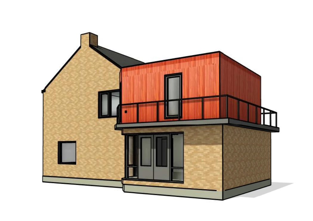 Een woning verder uitgebouwd in Langeweg
